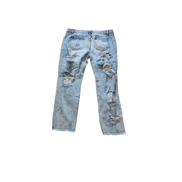 NEW Flamingo Distressed Low Rise Straight Leg Jeans - Picture 2 of 7
